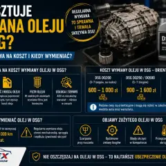 Skrzynia biegów DSG, butelki z olejem i filtr.